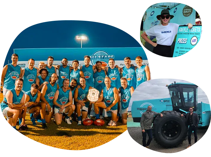 A sports team posing for a victory photo
